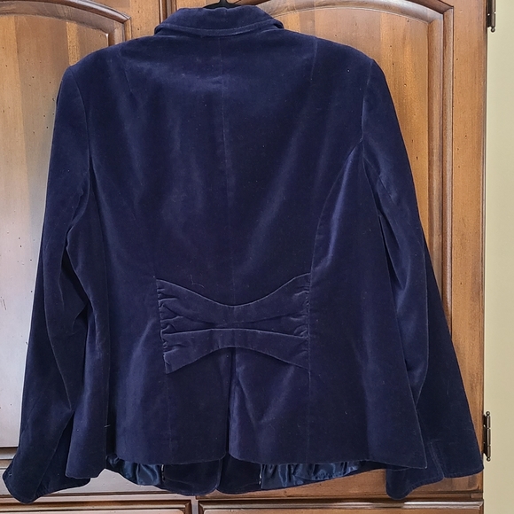 Lane Bryant Velvet Blazer Size 20 Navy Blue - Picture 2 of 5